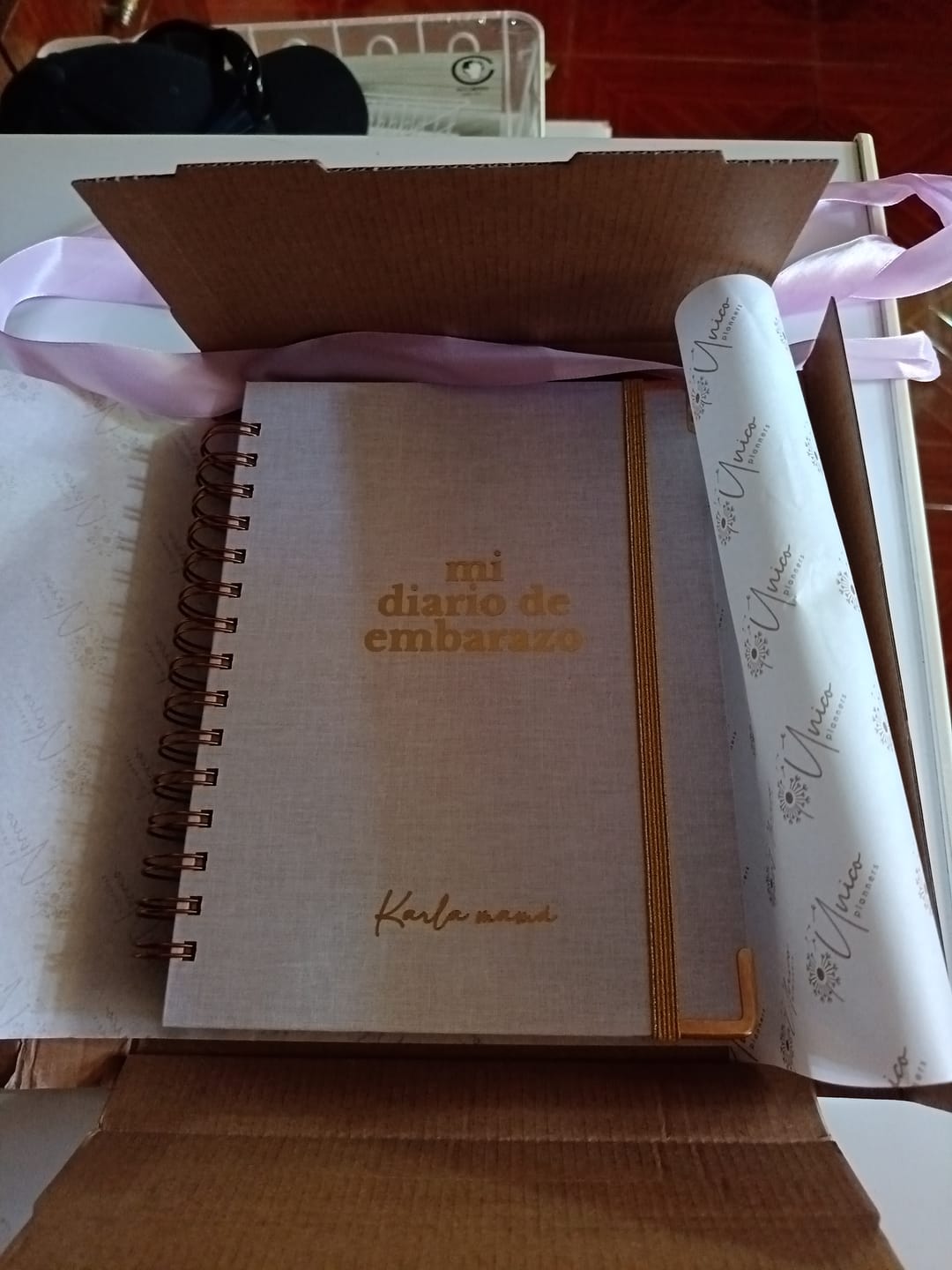 Customer photo review of Diario Único Mi Embarazo - Fabric