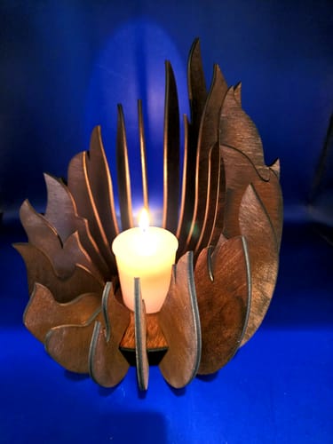Customer photo review of Decorative fire candle holder laser cut svg file
