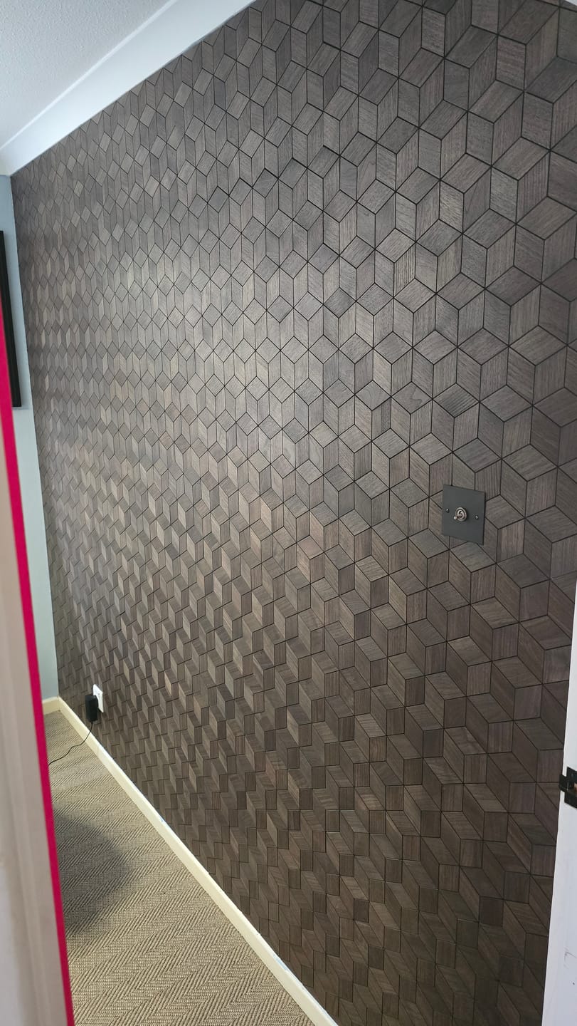 Customer photo review of Decorative Wall Panel | Lobelia - Rust Copper | 60x60cm | American walnut | Handcrafted | 3D panel