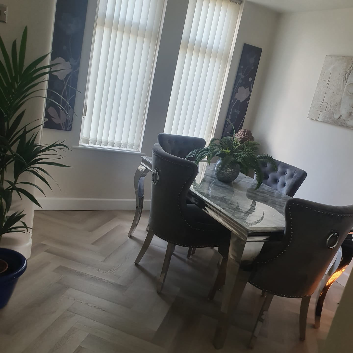 Customer photo review of Vienna Marble Dining Table With Chelsea Ring Knocker Chairs