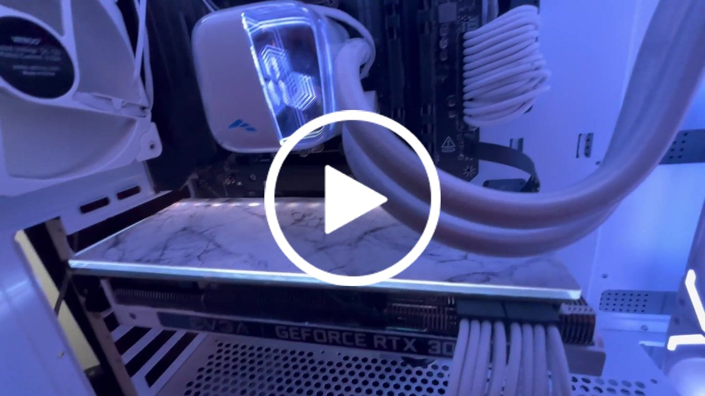 Customer video review of White Marble RGB GPU Backplate