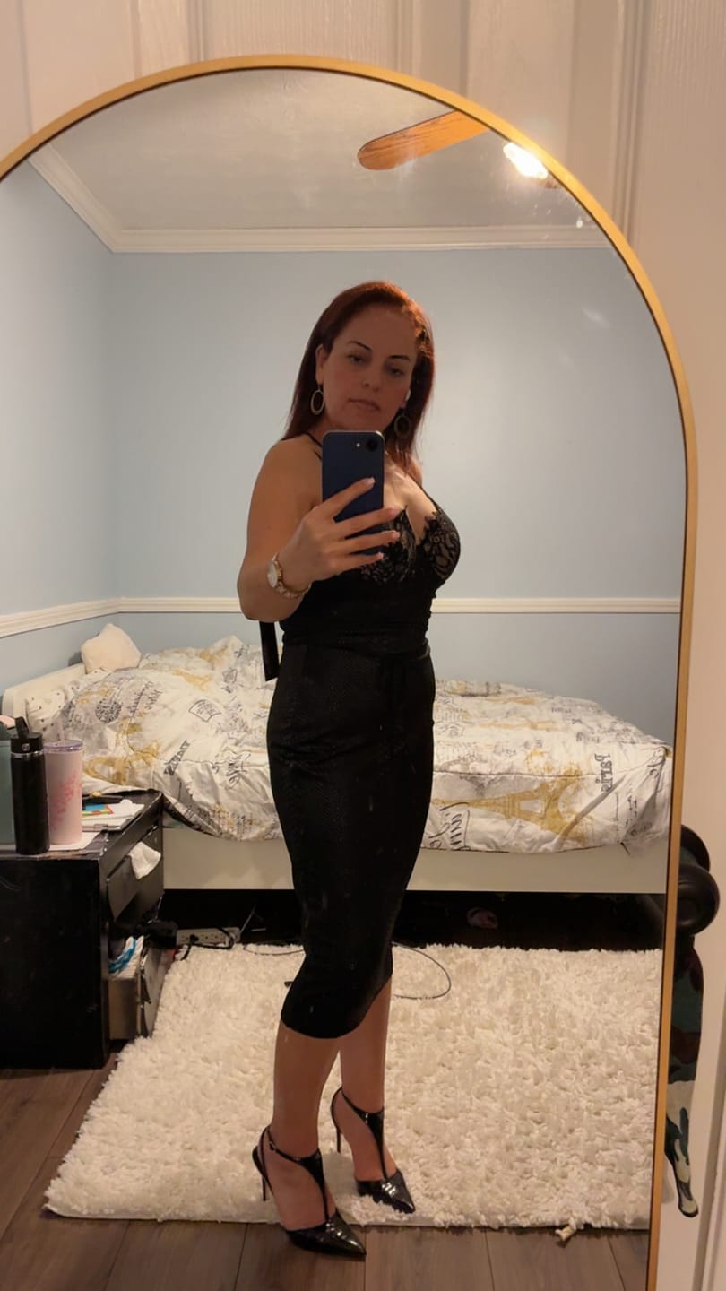 Customer photo review of Chantria Black Lace Bustier Snake Skin Print Dress