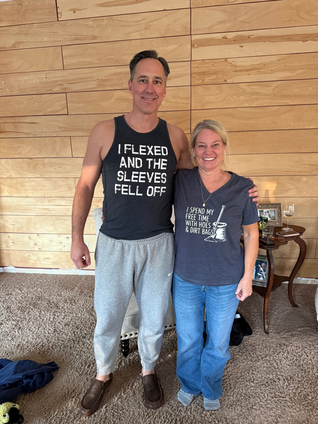 Customer photo review of Hoes & Dirt Bags V-Neck T-Shirt