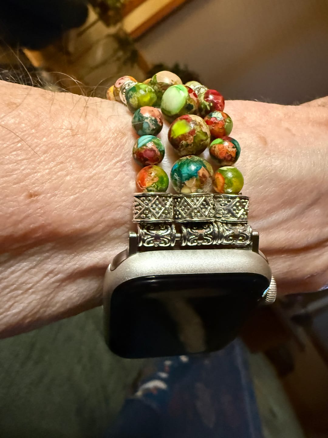 Customer photo review of Vineyard Jasper Stretch Apple Watch Strap