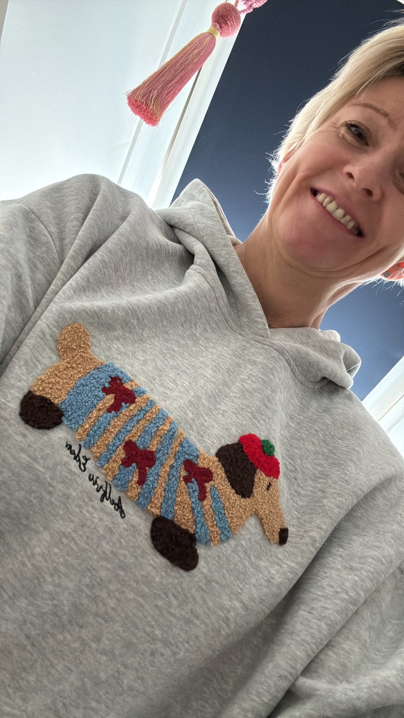 Customer photo review of Aelfric Eden Cartoon Dachshund Hoodie
