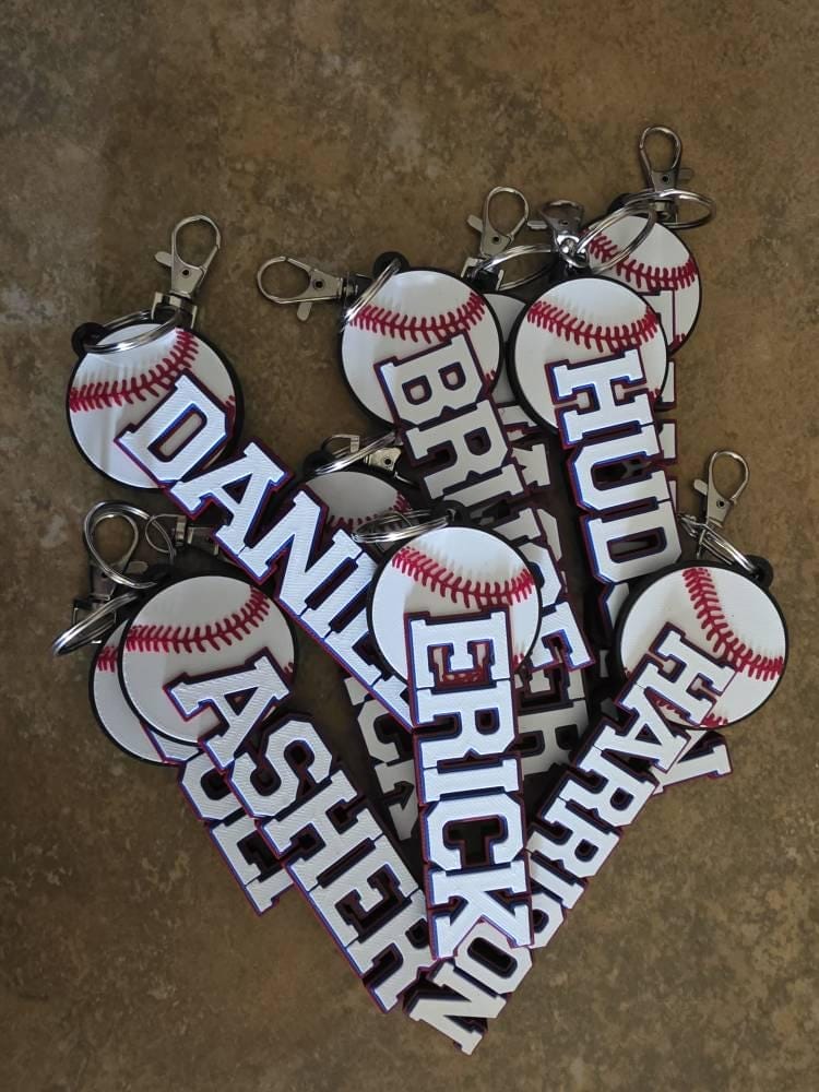 Customer photo review of Personalized Baseball Bag Tag - Team and Player Gift