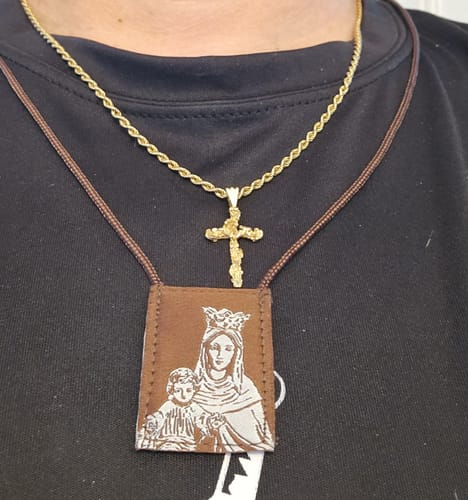 Customer photo review of OLMC Promise | Our Lady of Mt. Carmel Premium Brown Scapular
