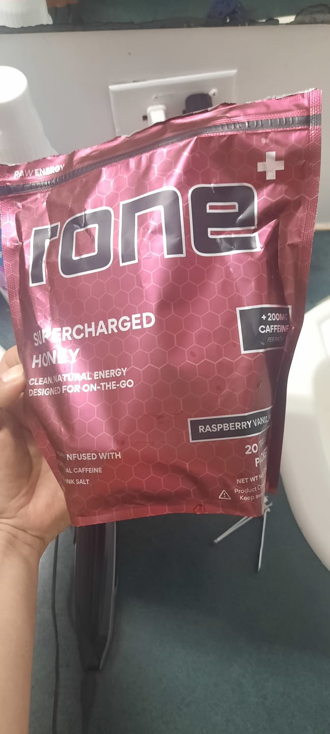 Customer photo review of 200mg Caffeine - Raspberry Vanilla - SuperCharged Honey (20-Pack)