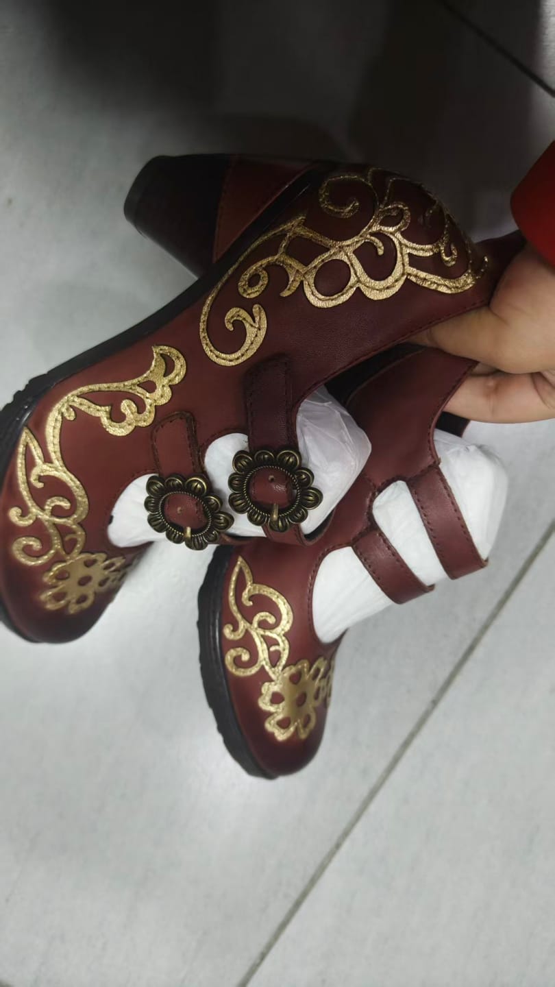 Customer photo review of Vintage Burgundy Mary Jane Pumps