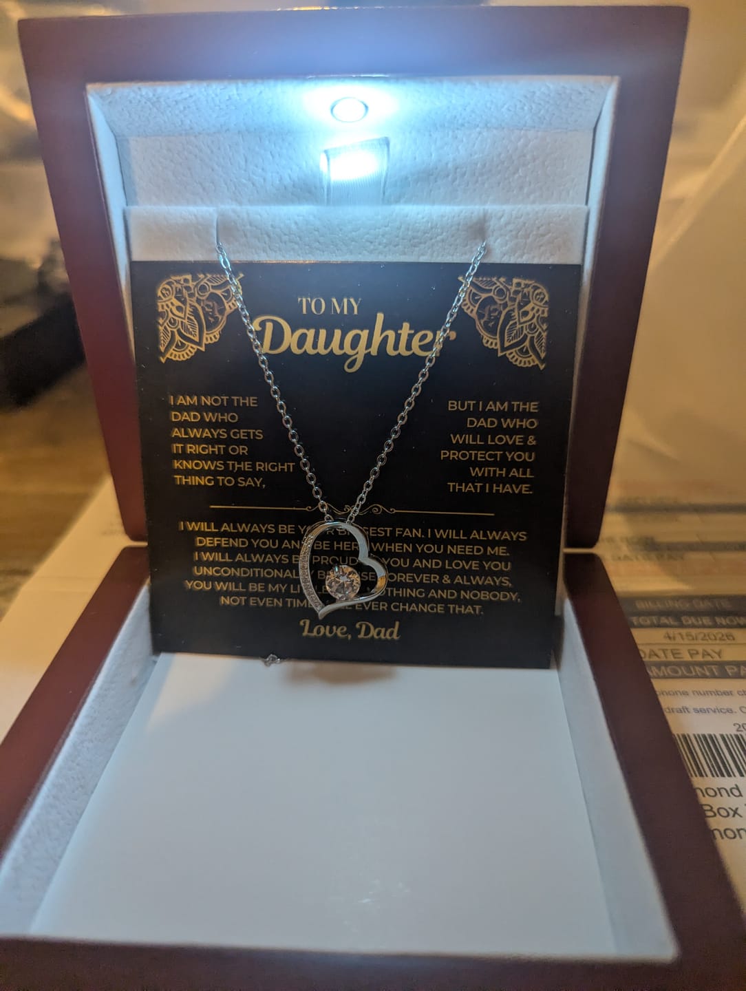 Customer photo review of You will always be my little girl - Necklace for Daughter from Dad