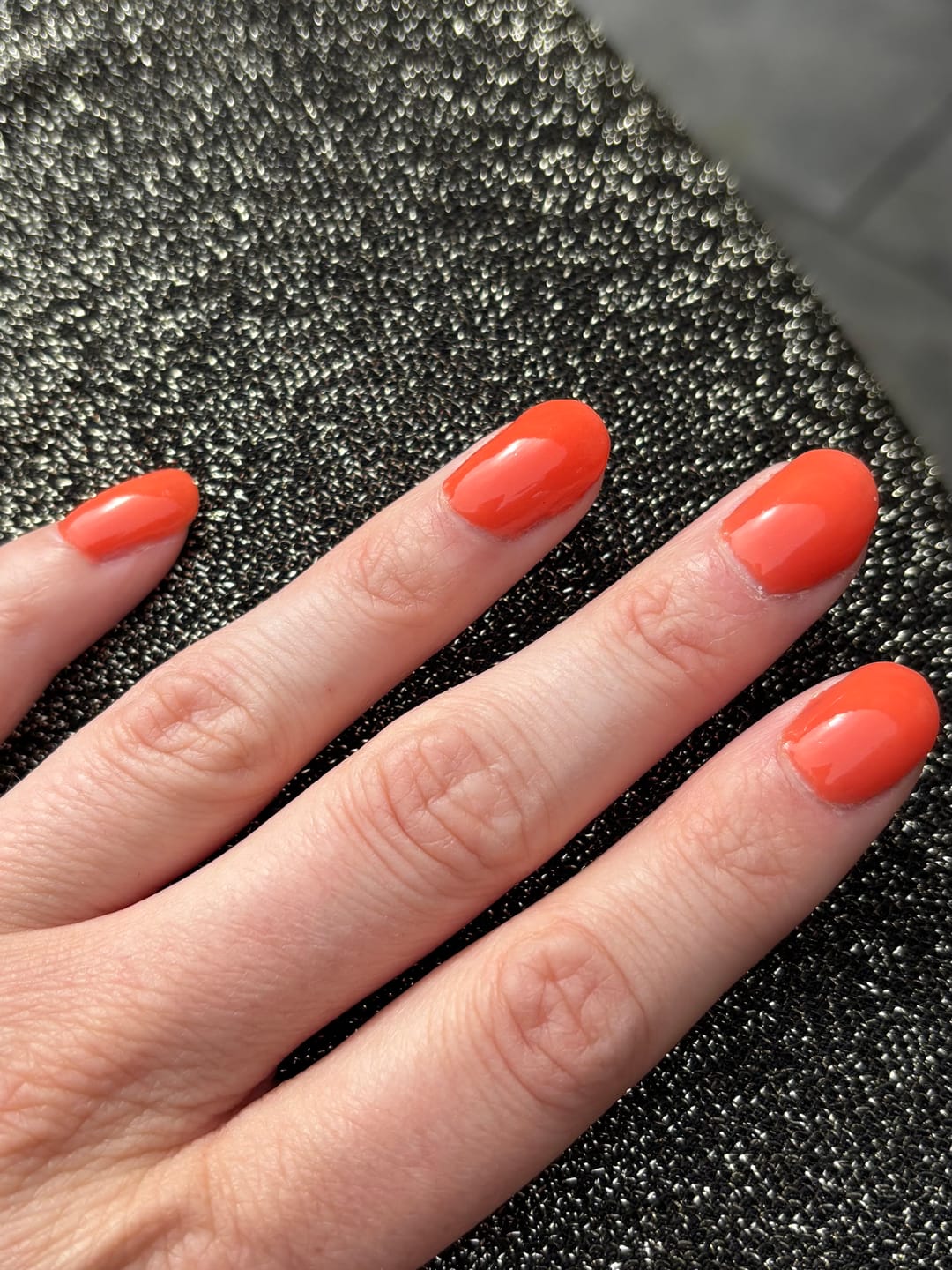 Customer photo review of Neon Orange Dipping Powder