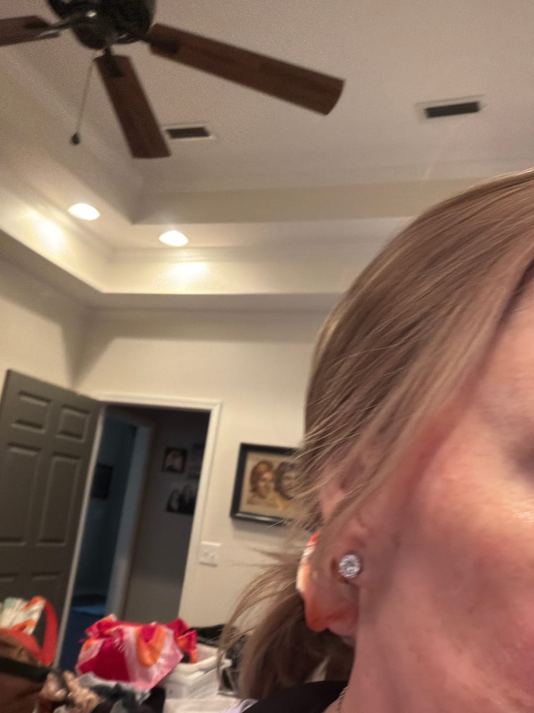 Customer photo review of Oval Cut Moissanite Stud Earrings