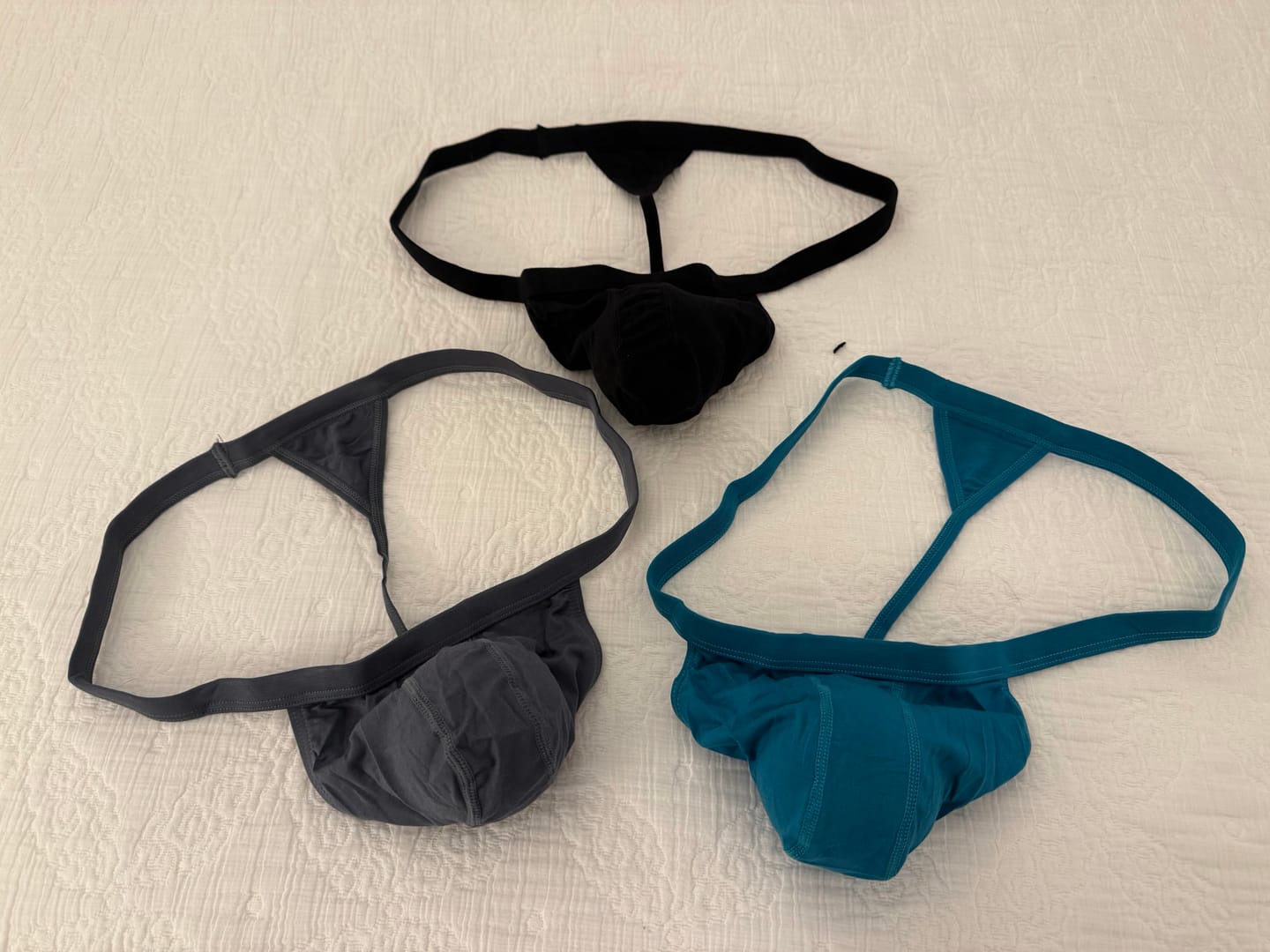 Customer photo review of Modal 0in Thong No Fly 3pk Black/Grey/Cyan