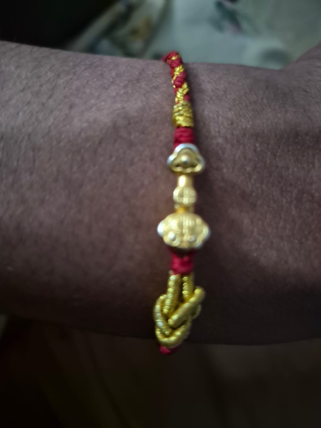 Customer photo review of Ruyi Handmade Red String Bracelet-Protection and Safety