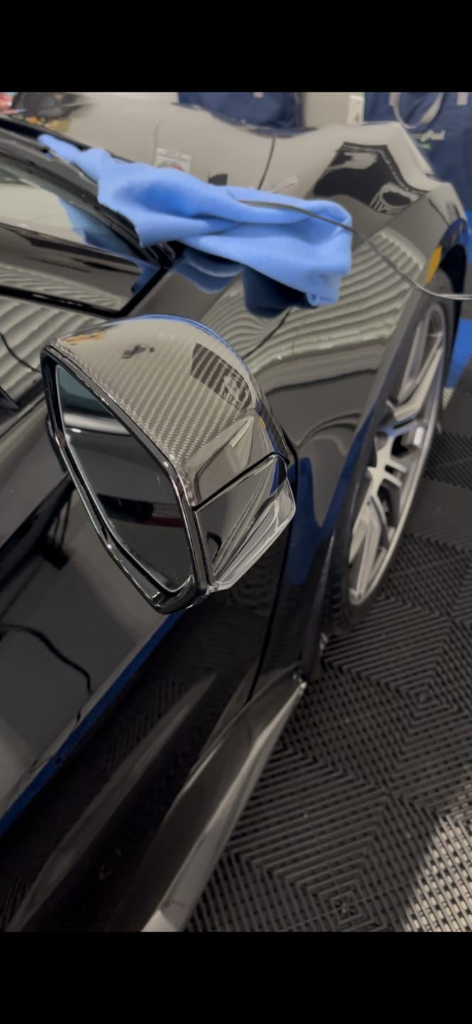 Customer photo review of Corvette C8 DRY CARBON FIBER Upper Mirror Covers