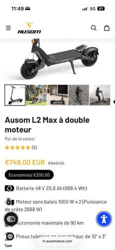Customer photo review of Ausom Tubeless Rubber Tires (EU Version)