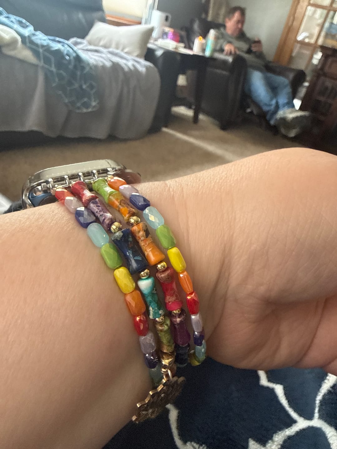 Customer photo review of Lotus Chakra Stretch Apple Watch Strap