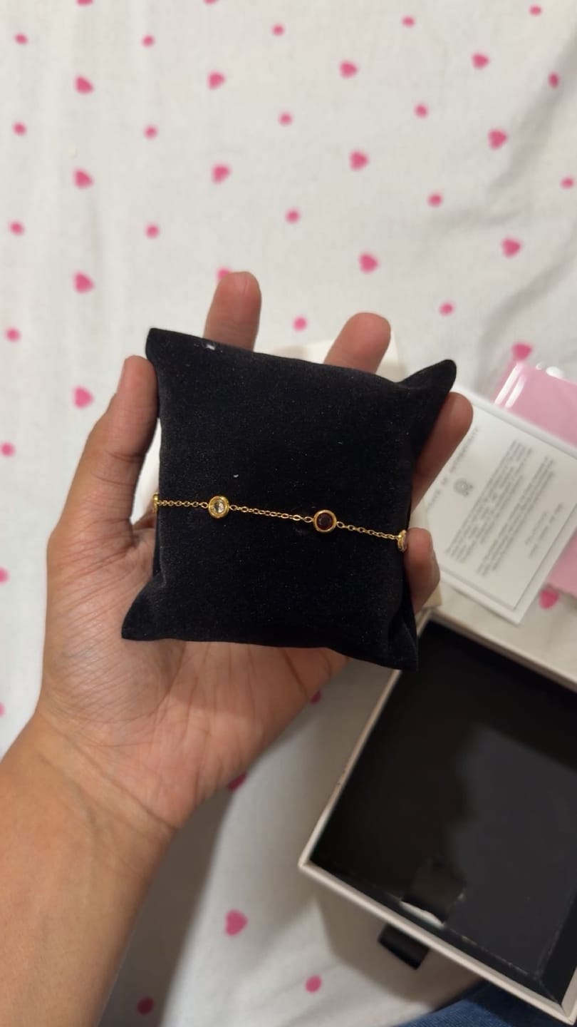 Customer photo review of Multi Crystal Charm Bracelet