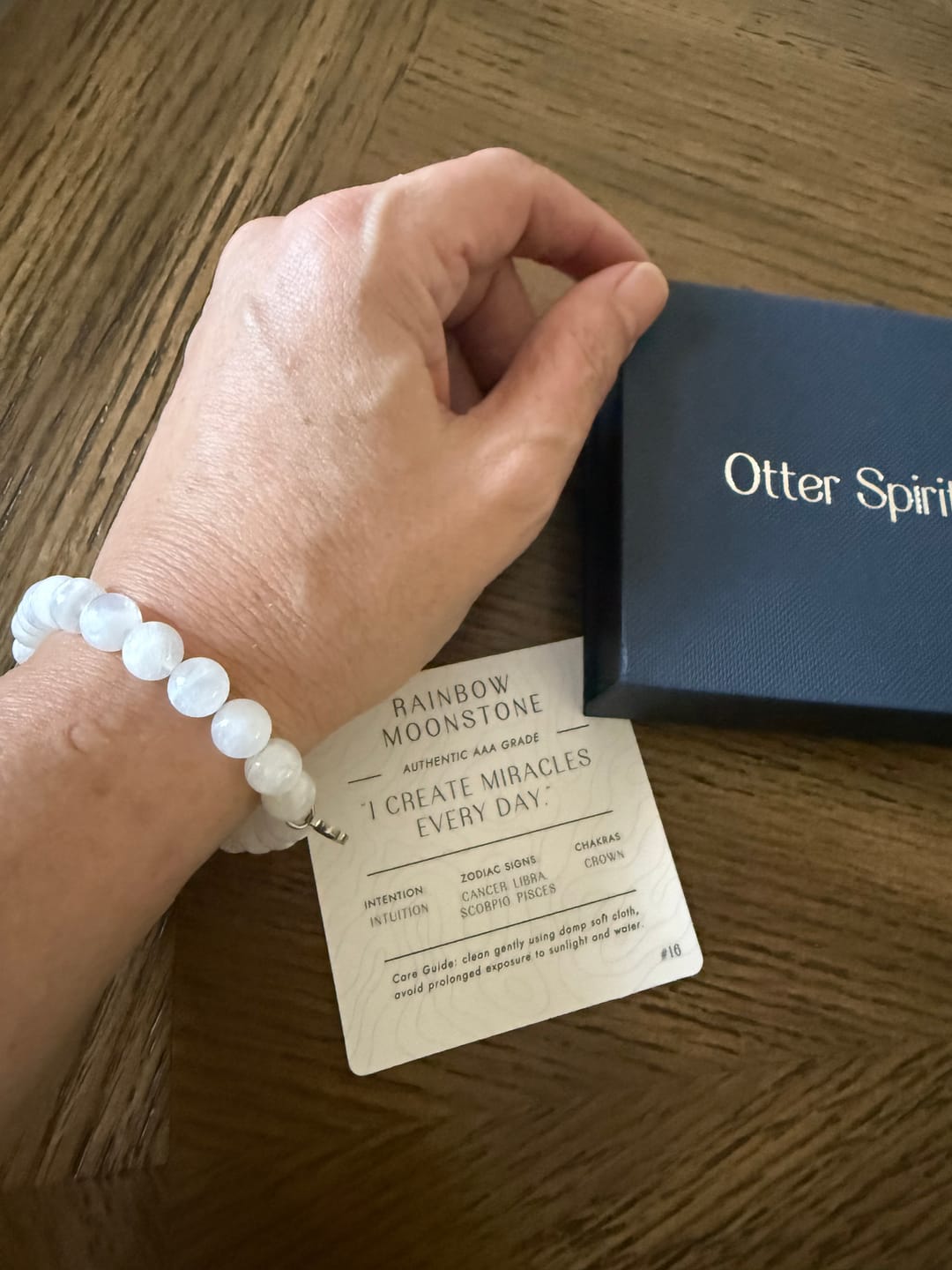 Customer photo review of Rainbow Moonstone Bracelet