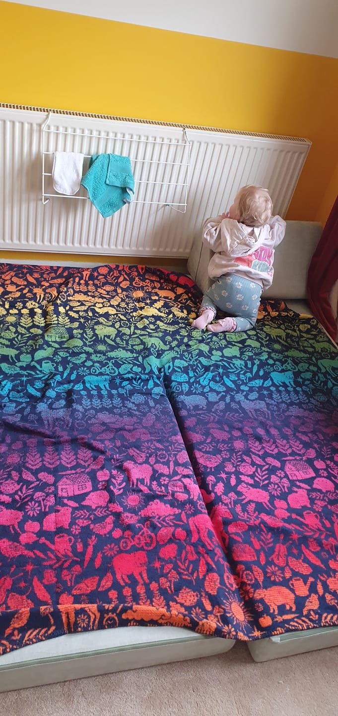 Customer photo review of Storytime ‘Over The Rainbow’ Brushed Cotton Blanket