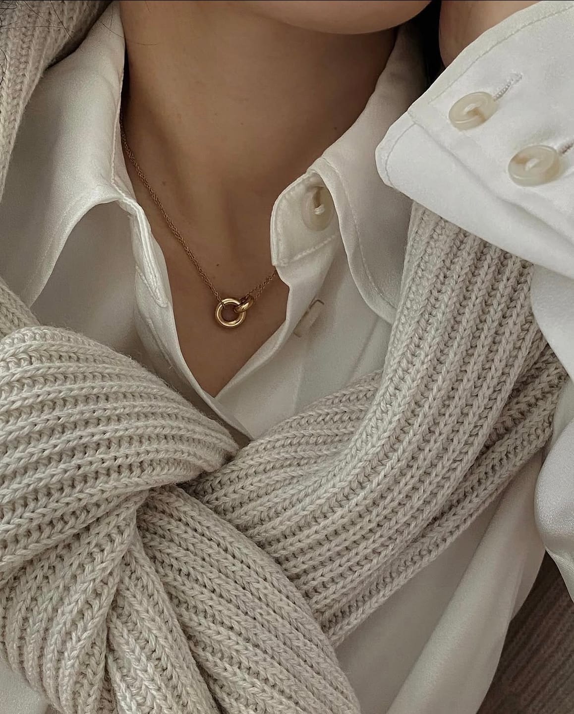 Customer photo review of Gold Unity Ring Necklace