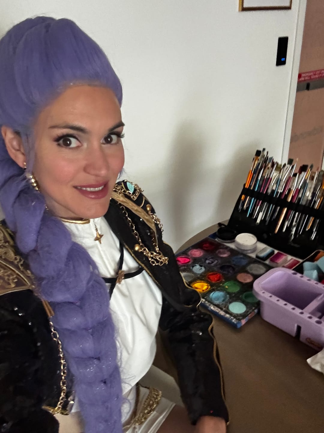 Customer photo review of Kpop Demon Rumi Long Purple Hair Styled Basic Wig