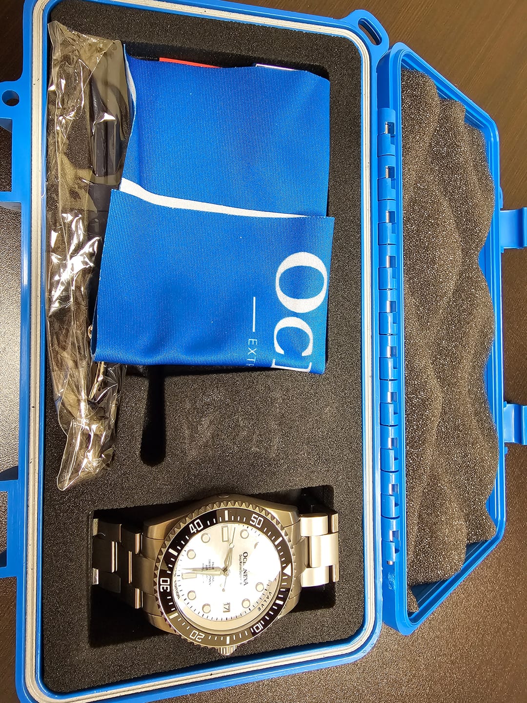 Customer photo review of Oceaneva Deep Marine Explorer II Titanium Limited Edition Watch White Dial