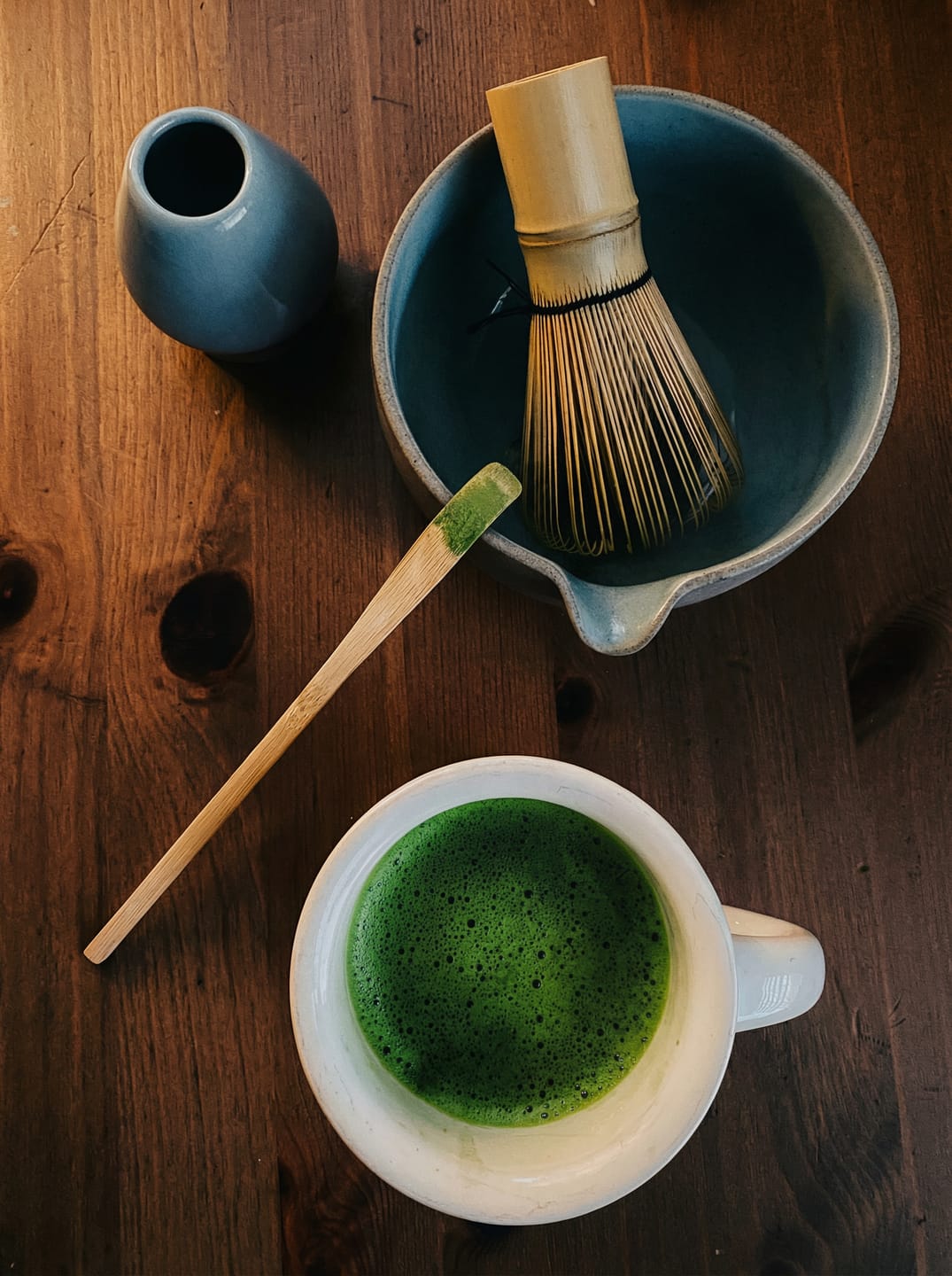 Customer photo review of Dusty Grey Matcha Bowl with Spout