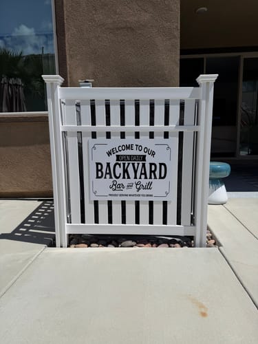 Customer photo review of Backyard Sign - Print