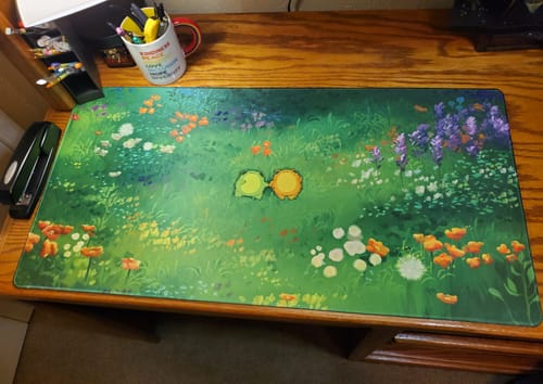 Customer photo review of Meadow Desk Mat
