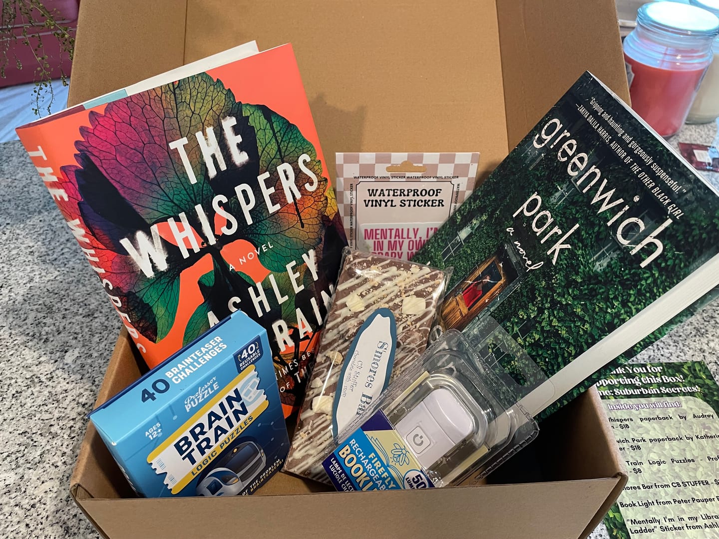 Customer photo review of Quarterly Mystery/Thriller Book Box