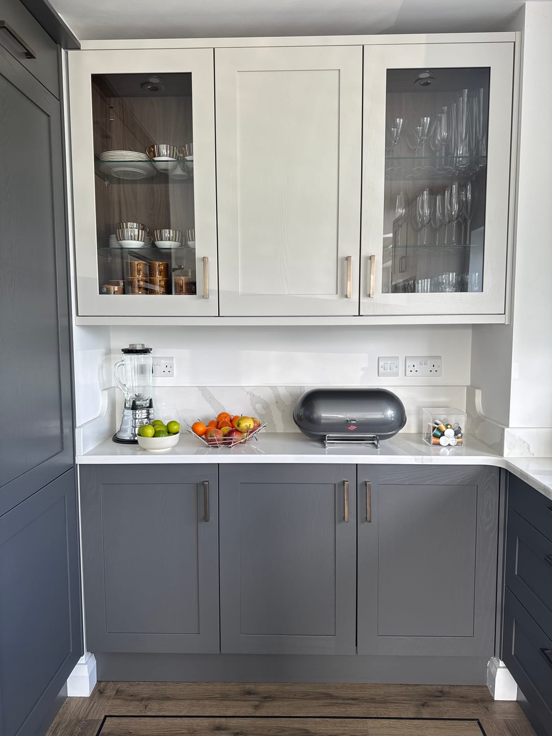 Customer photo review of Solid Aged Brass Square Bar Pull Handles | 4 Sizes