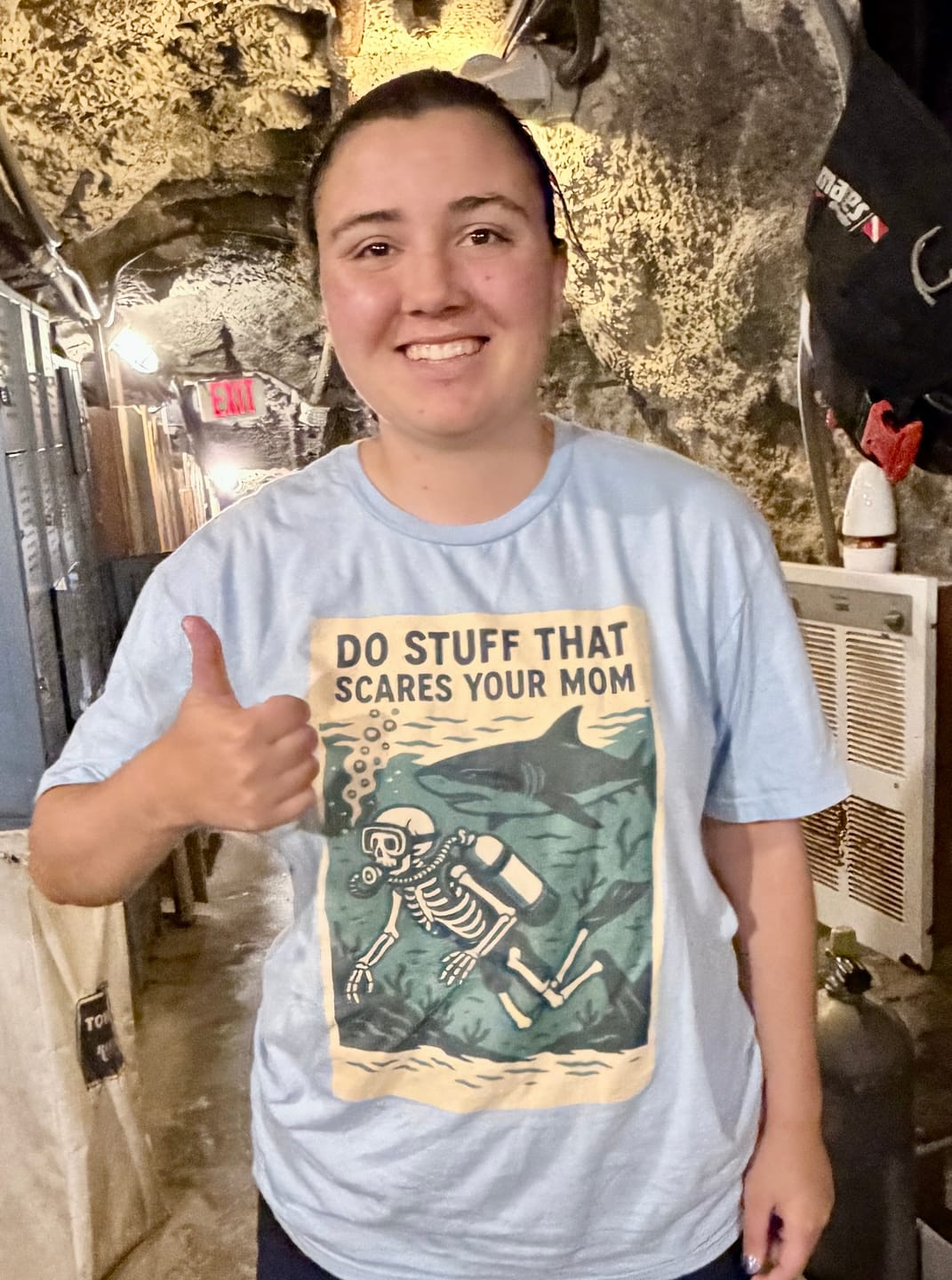Customer photo review of Diving Scare Your Mom T-Shirt