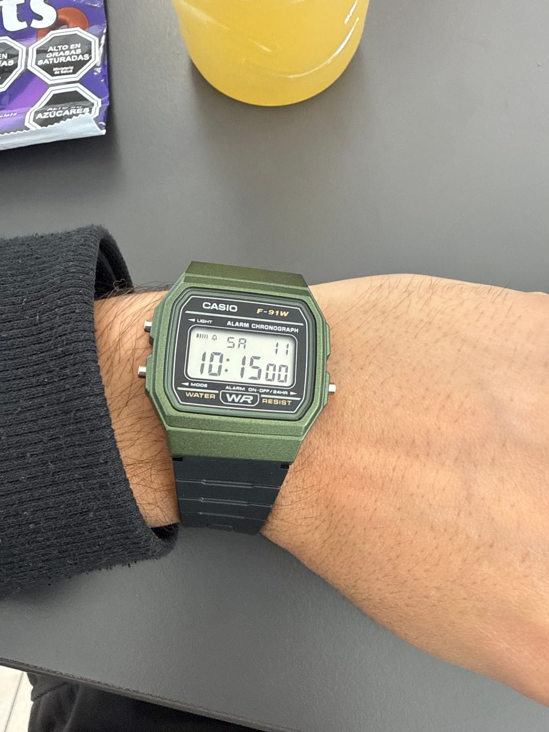 Customer photo review of Reloj Casio Vintage F-91WM-3ADF Verde/Negro