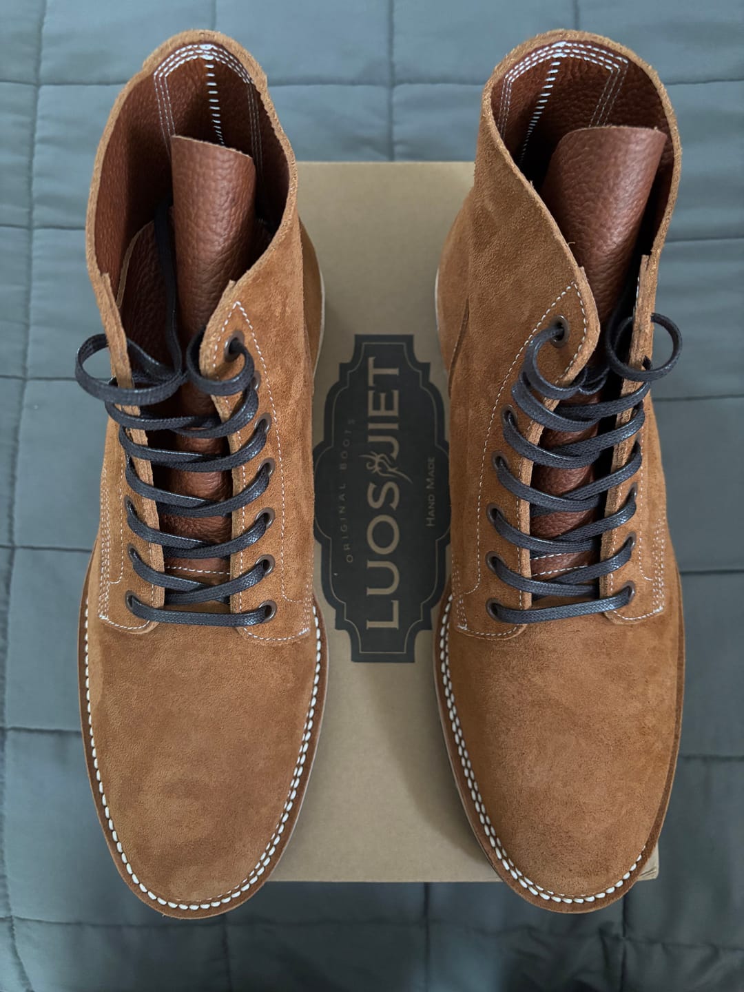 Customer photo review of T.G.Escape Boondoker Boot - luosjiet®boots - Yellow Brown Oiled  Cowhide Reverse(Short Hair)