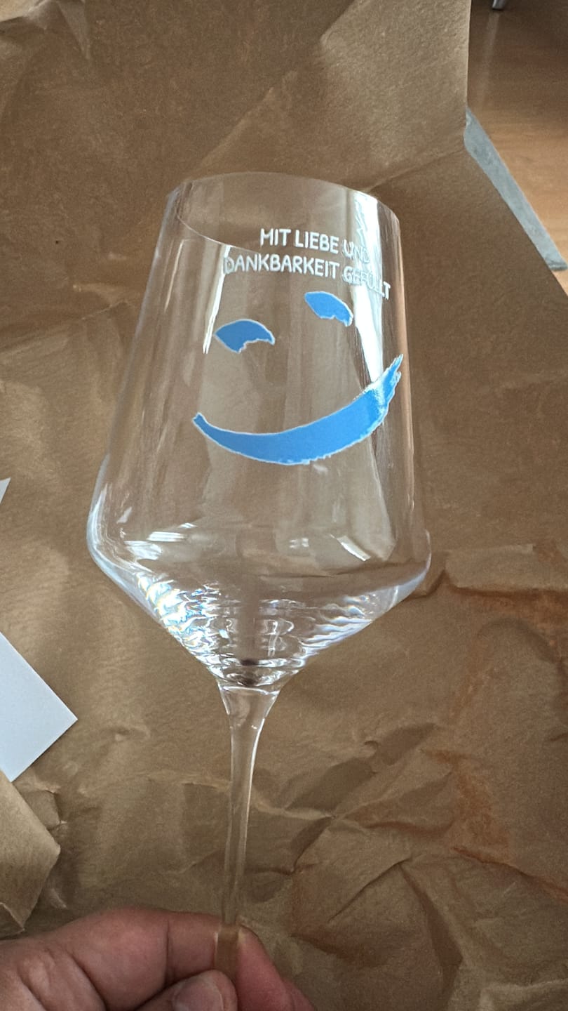 Customer photo review of Weinglas - Geschenkverpackung