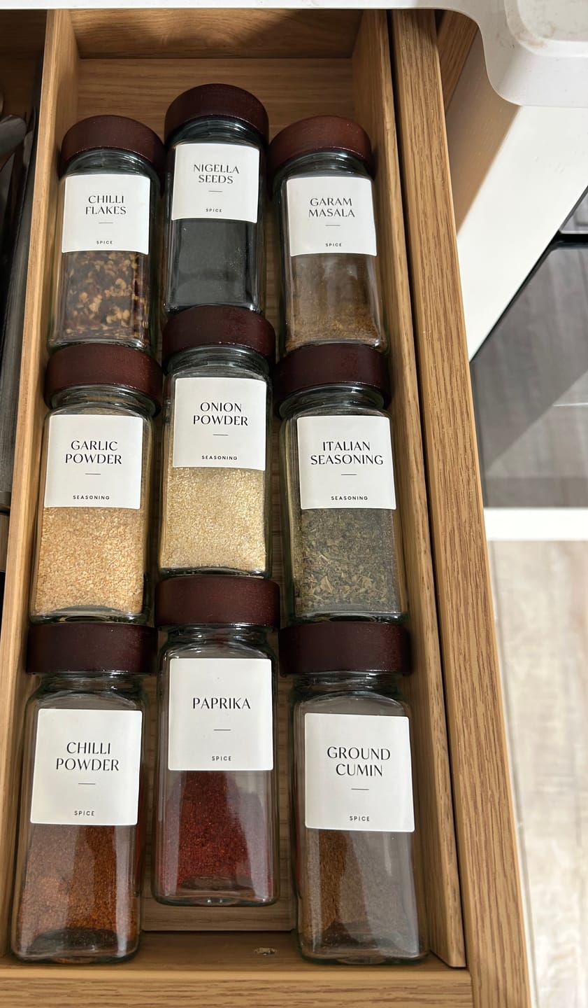 Customer photo review of Ribbed Acacia Glass Pantry Jars