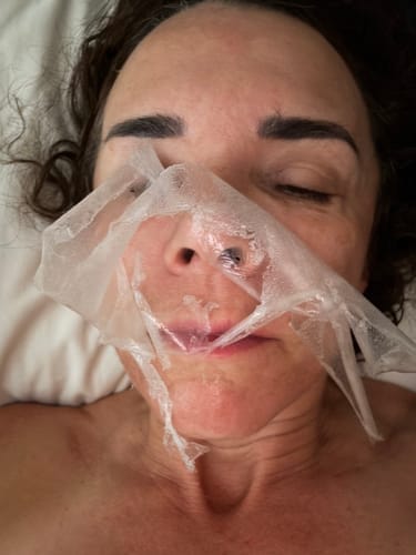 Customer photo review of Korean Collagen Night Wrapping Mask