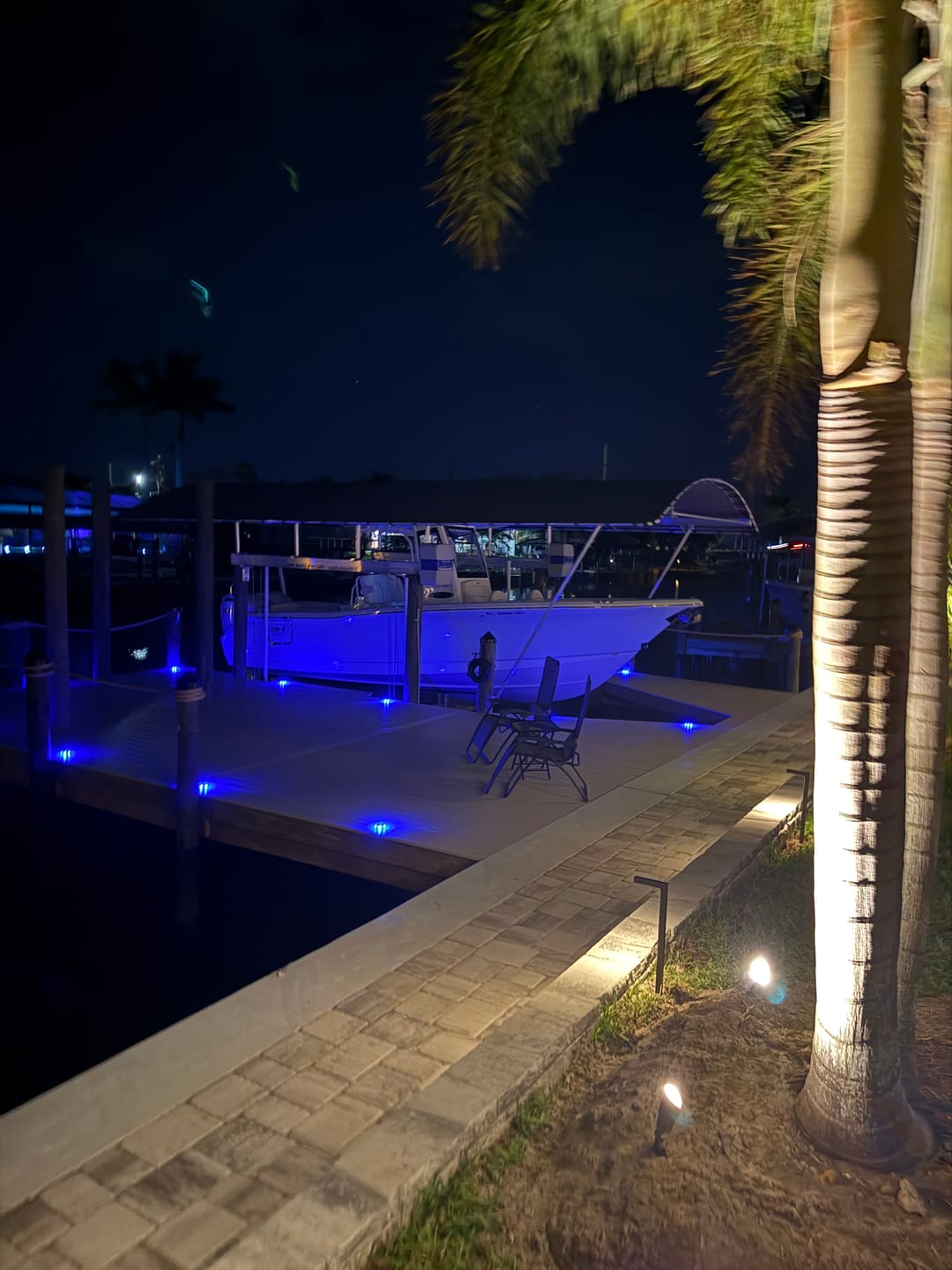 Customer photo review of Blue Solar Dock Lights Driveway Deck Lights