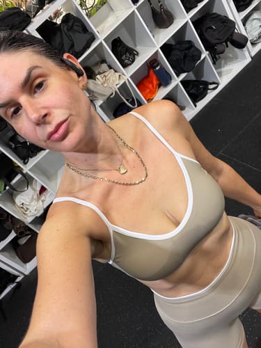 Customer photo review of The Prime Line Sports Bra Shorts 2-Piece Set