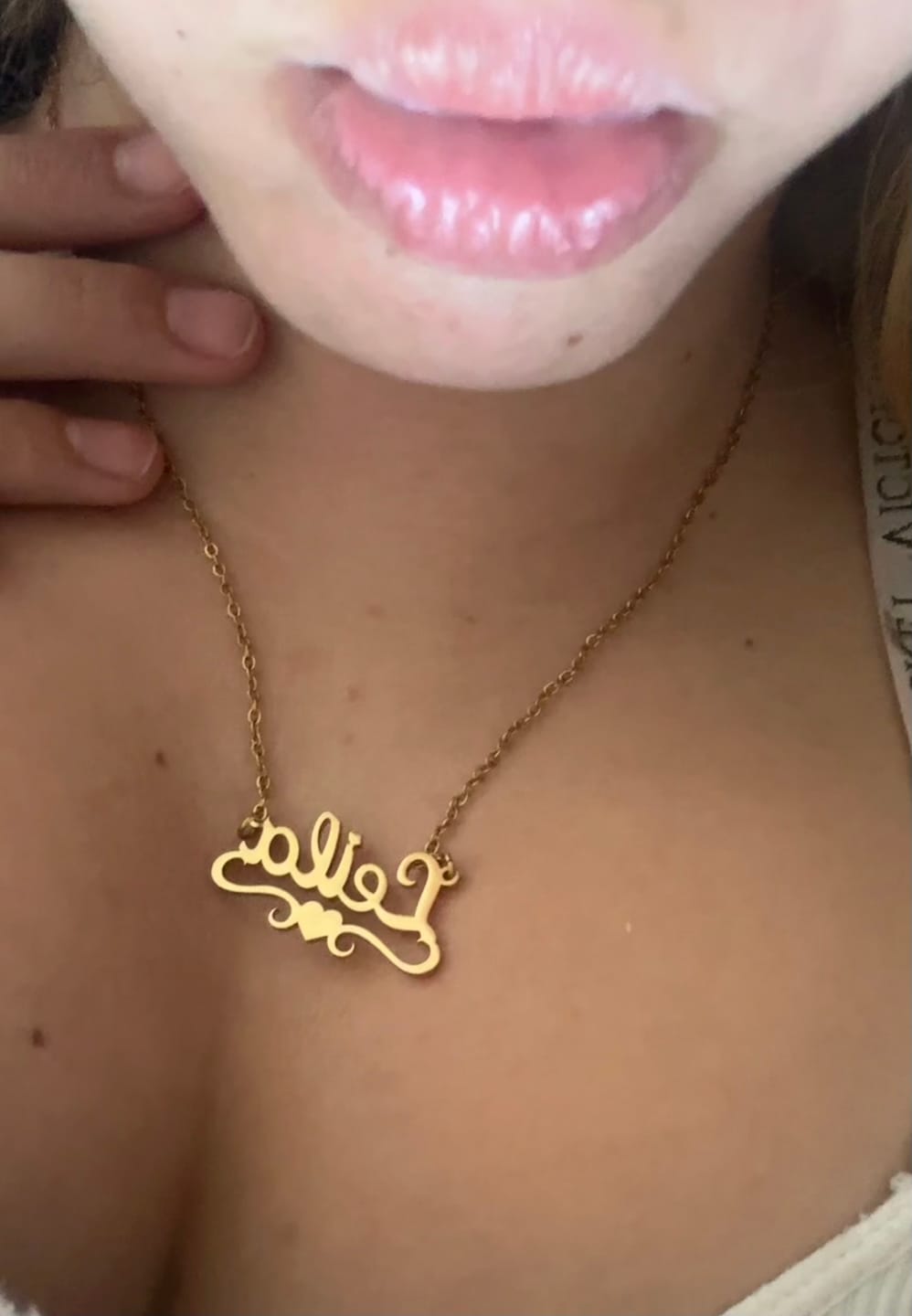 Customer photo review of Love Heart Name Necklace