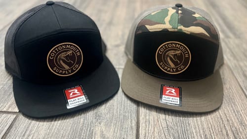 Customer photo review of Custom Leather Patch Hats Richardson 168 Laser Engraved