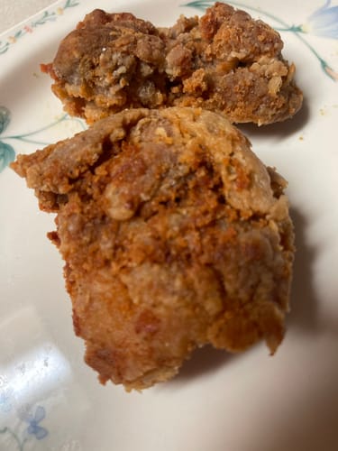 Customer photo review of Cousin T's Gourmet Crispy Fried Chicken Mix