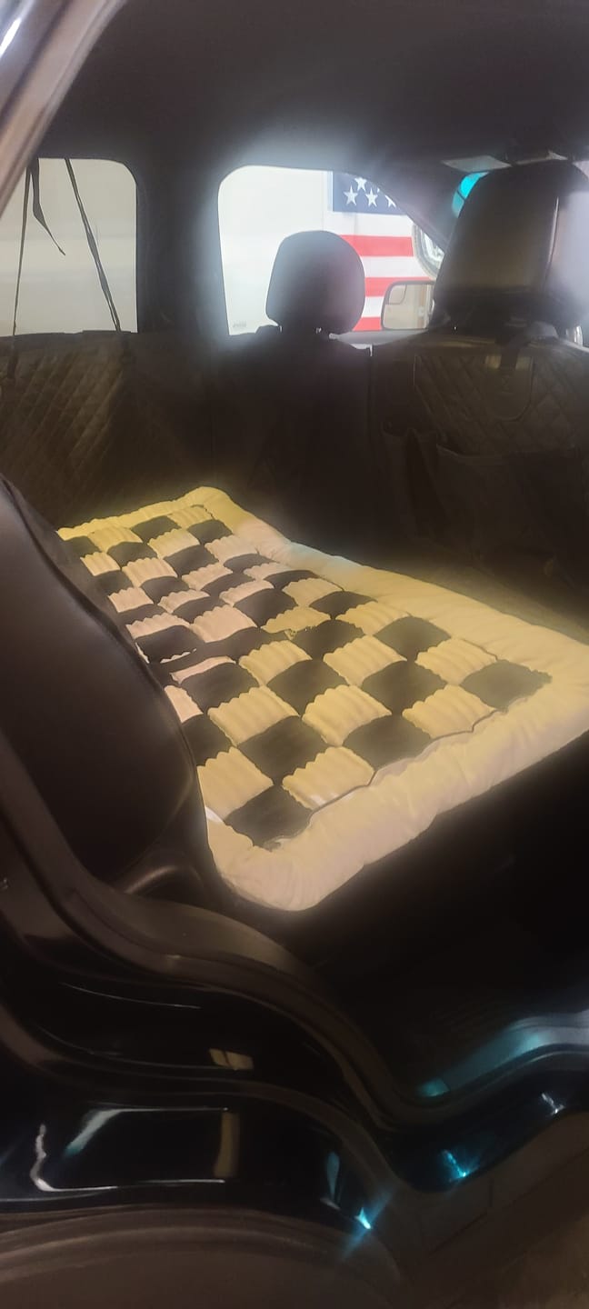 Customer photo review of Plush Backseat Dog Bed (Made For The Hard Bottom Car Seat Cover)