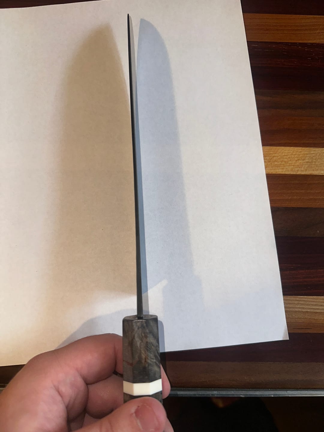 Customer photo review of Hatsukokoro Aokitae Gyuto 210mm