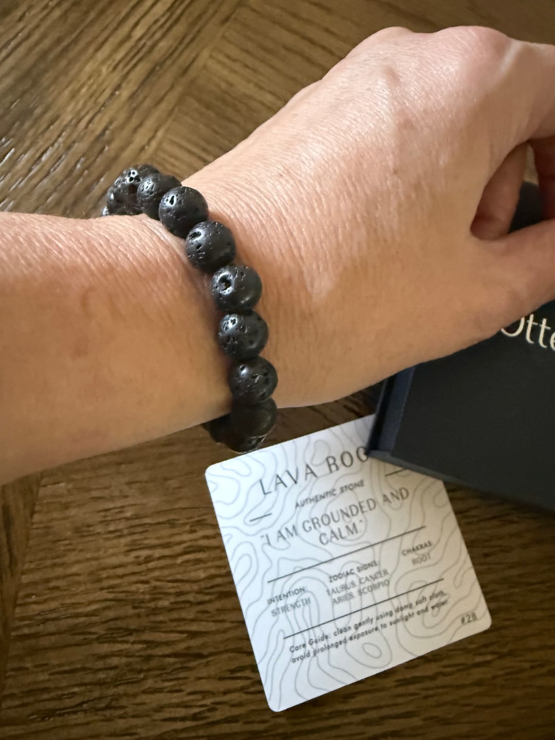 Customer photo review of Lava Rock Bracelet