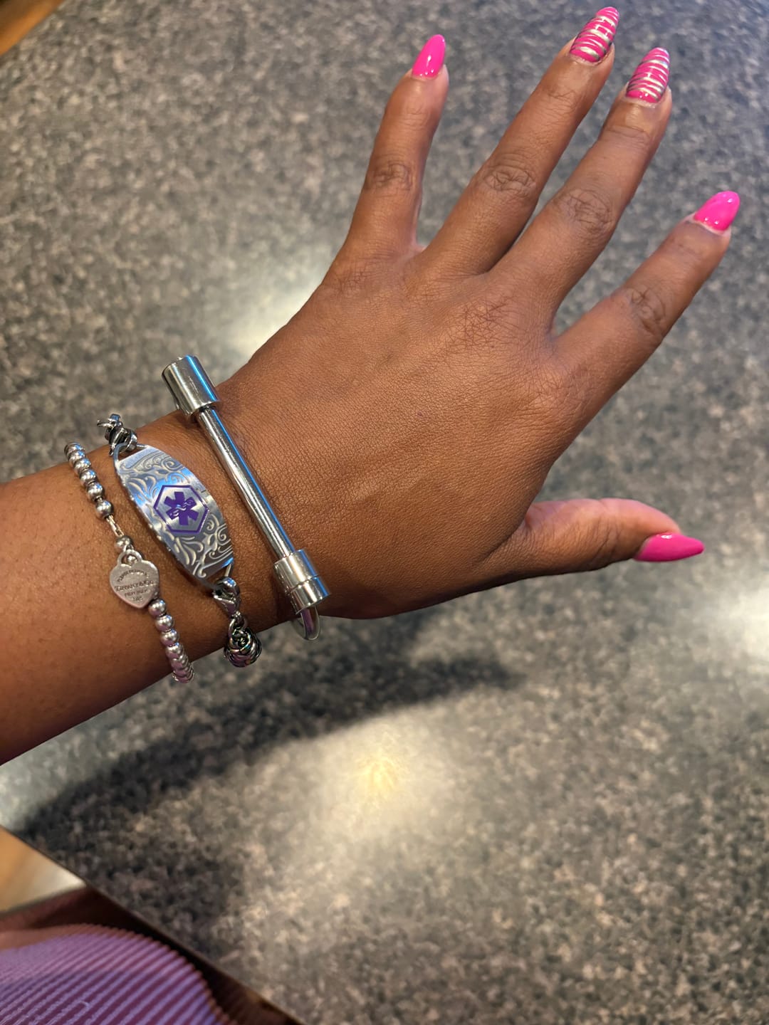 Customer photo review of Tabitha Stainless Steel Bar Bangle