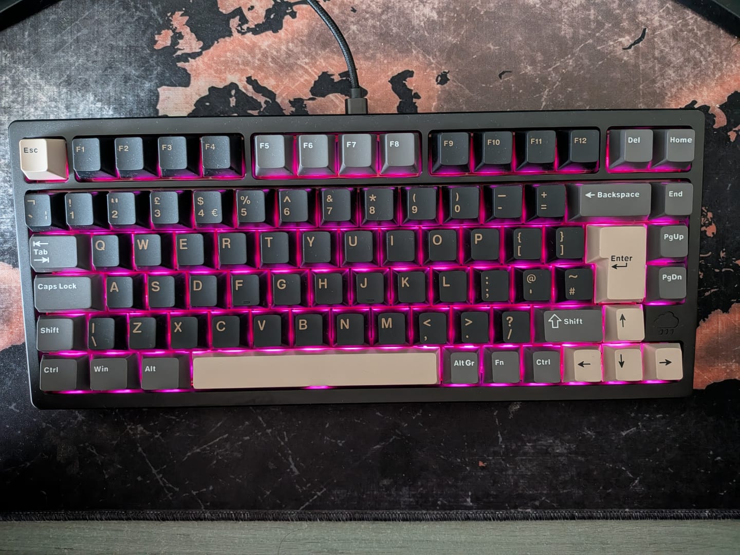 Customer photo review of Wobkey Rainy75 Pro RGB – 75% Mechanical Keyboard (UK ISO) (pre-order)