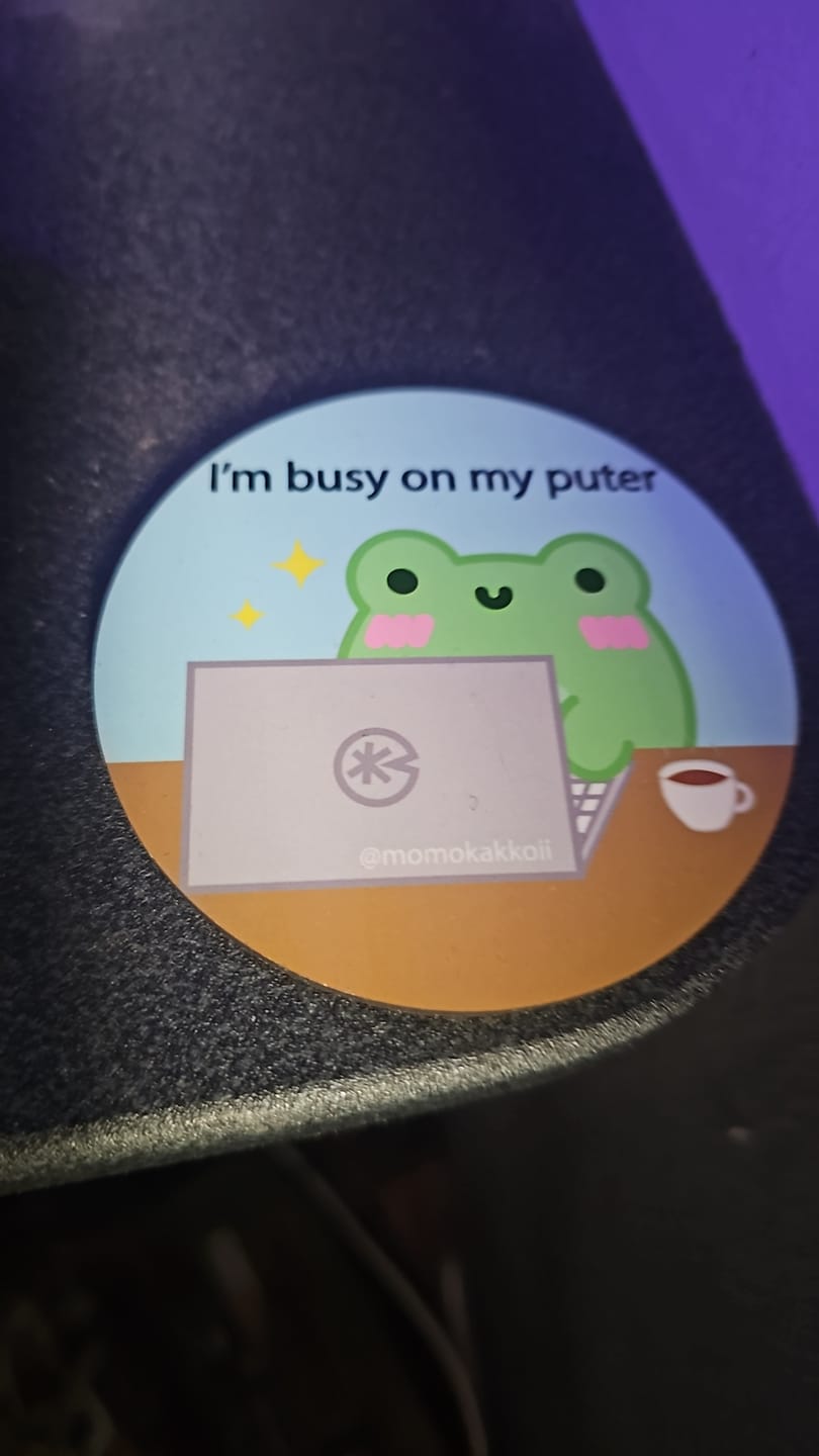 Customer photo review of I'm Busy On My Puter Albert Coaster