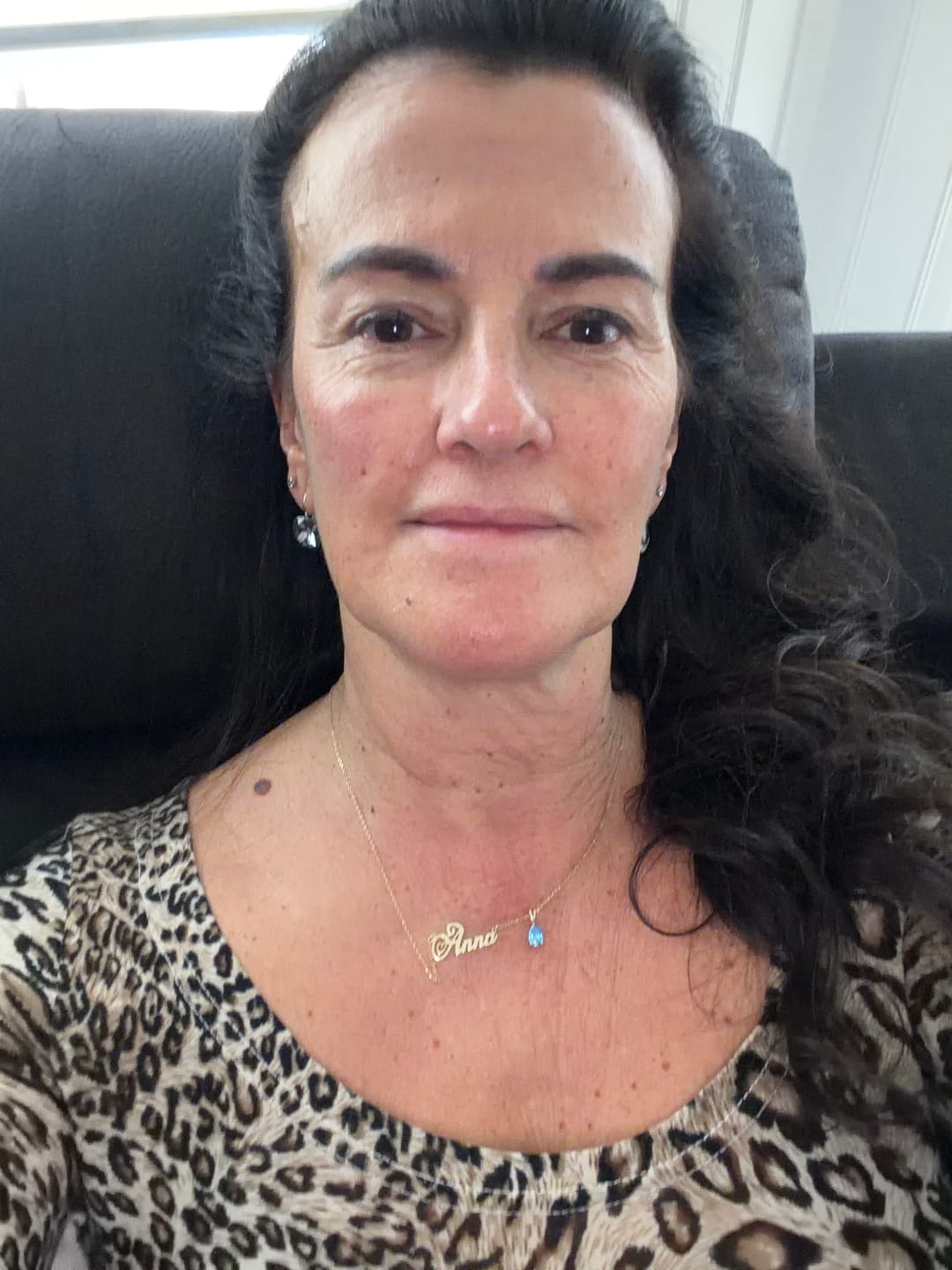 Customer photo review of Personalized Sideways Name Necklace with Birthstone